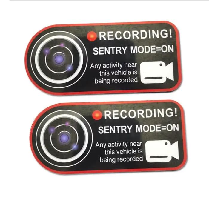 Autocollant d'avertissement d'enregistrement en Mode Sentinel, 10x4.5cm, autocollant multicolore pou