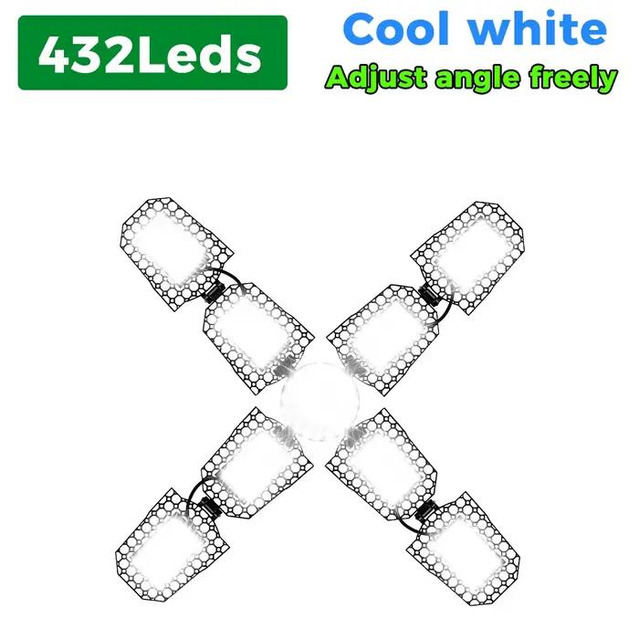 Ampoules LED pour garage 800W, éclairage de garage super lumineux, lampe d'atelier LED avec panneaux