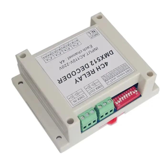 Décodeur de contrôleur AC110-220V, 1 pièce, bande lumineuse Led RGB DMX-RELAY-3CH/4CH-220 DMX512, re