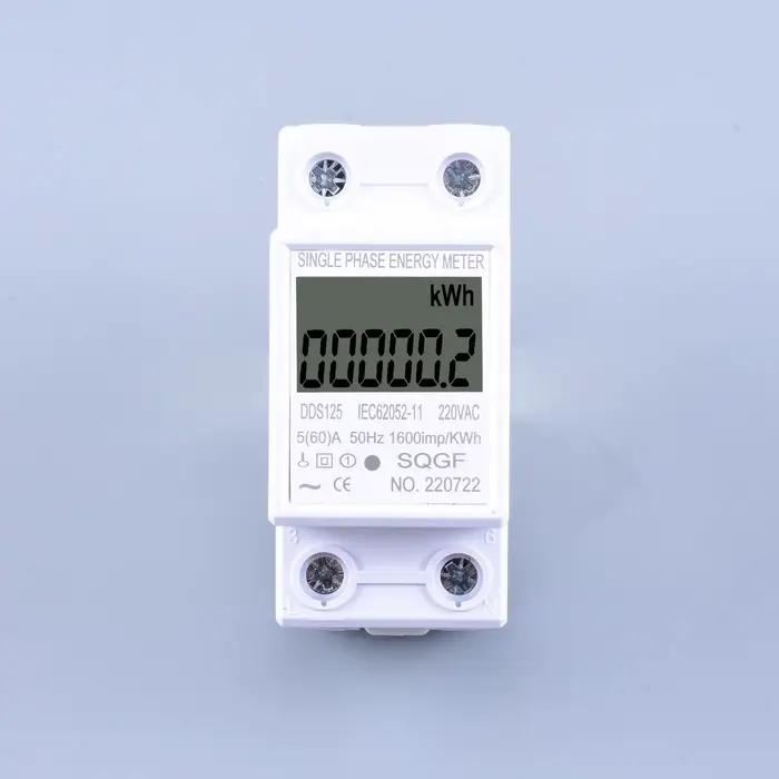 Compteur de consommation d'énergie à affichage numérique LCD domestique, monophasé, Watt, wattmètre