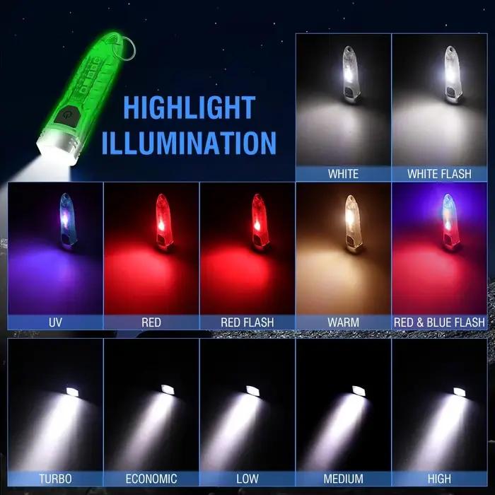 BORUiT V1 400LM UV porte-clés lampe de poche LED EDC Rechargeable étanche Fluorescent lampe de trava