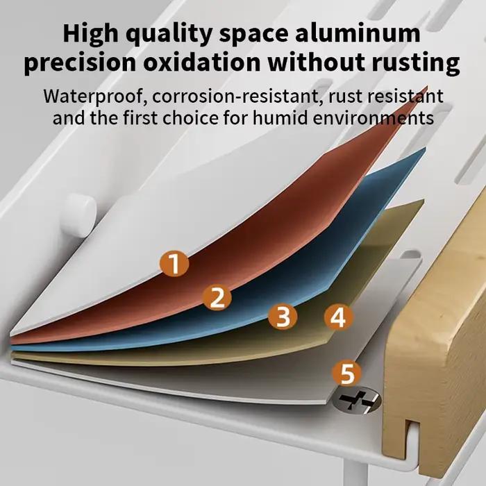 Bois aluminium étanche pour salle de bain étagères shampooing maquillage support de rangement access