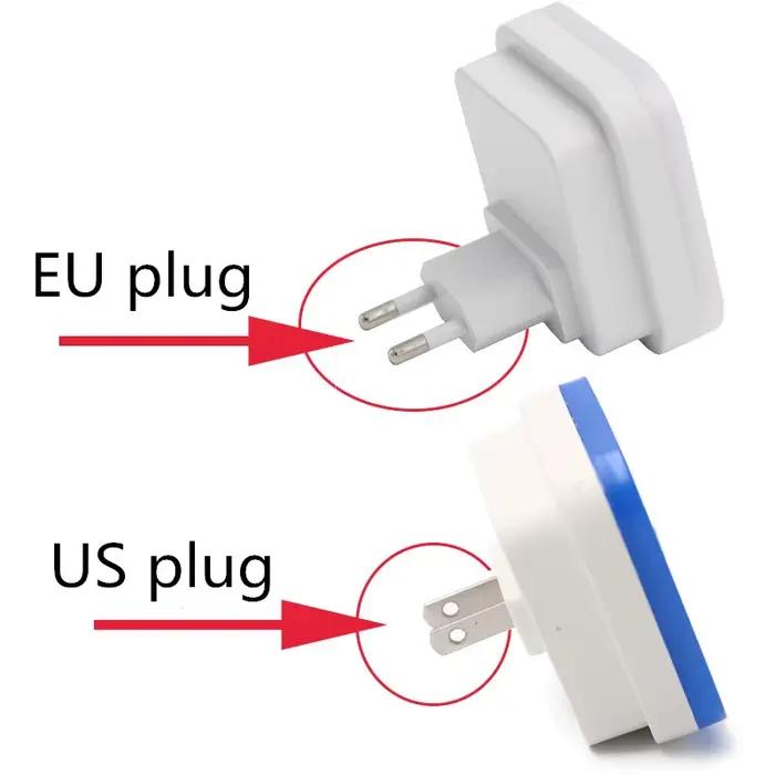 Capteur sans fil LED veilleuse prise ue US Mini veilleuses carrées pour bébé enfants salon chambre c
