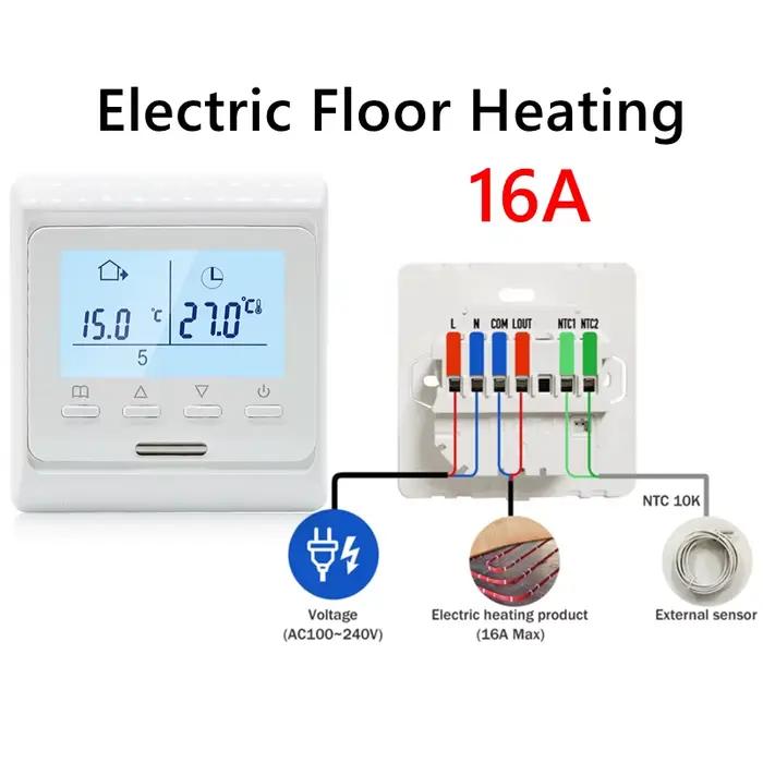 Thermostat Programmable WiFi pour sol, 220V, 16a, électrique, pour la maison, chauffage au sol, régu