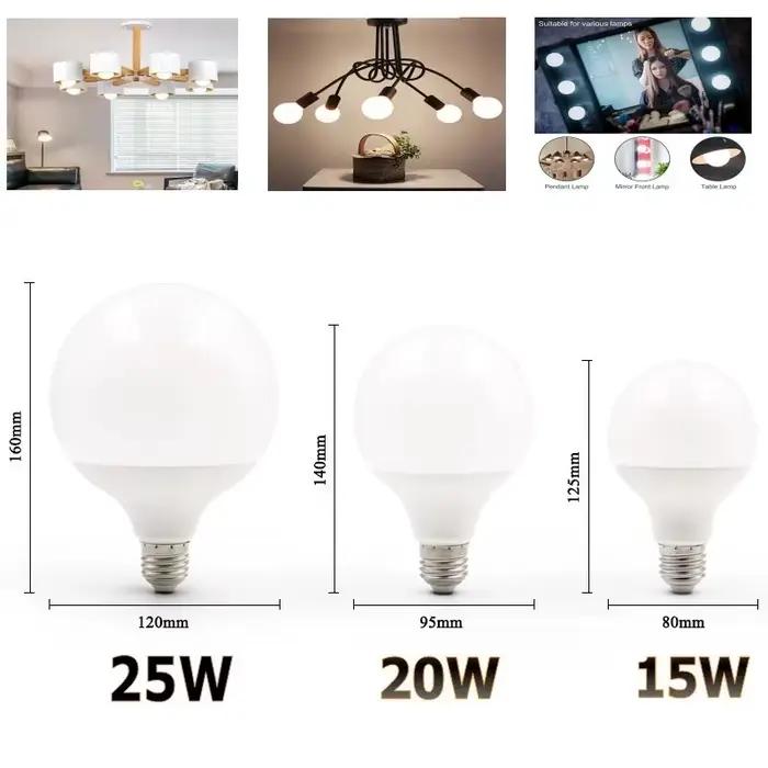 Ampoule LED E27 20W 15W 220V 230V G80 G95 G120 économie d'énergie lumière mondiale Lampada Ampoule L