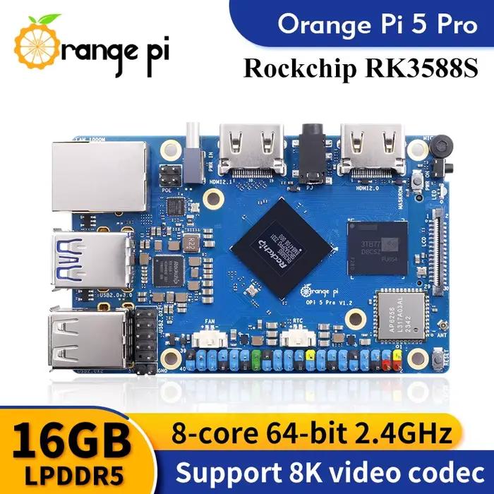 Orange Pi 5 Pro 16GB Ram ordinateur à carte unique RK3588S LPDDR5 Wifi5.0-BT5 carte de développement