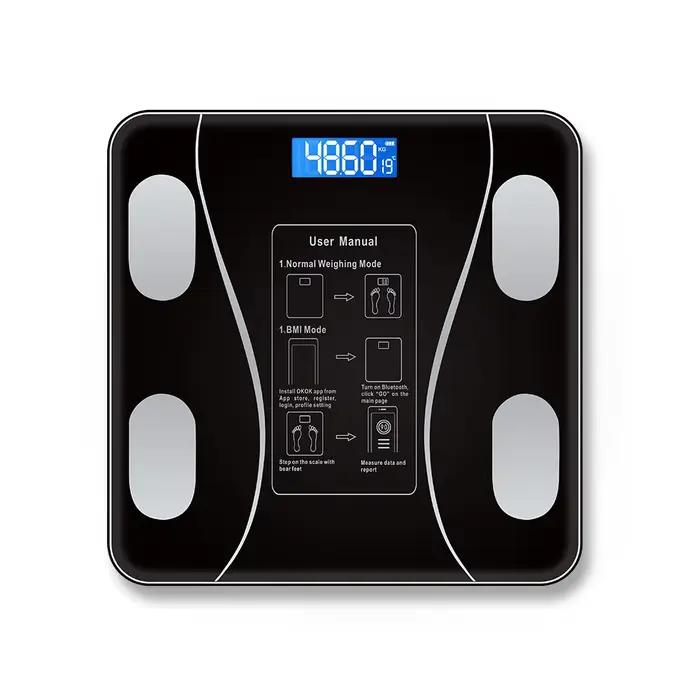 Balance de graisse corporelle intelligente sans fil, numérique, pour salle de bain, analyseur de Com