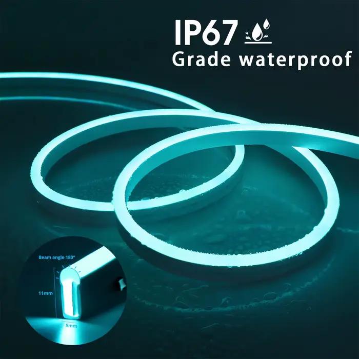 Bande Néon LED RGB USB DC5V, 1/2/3/4/5m, Étanche IP65, Application Bluetooth et Télécommande pour Éc