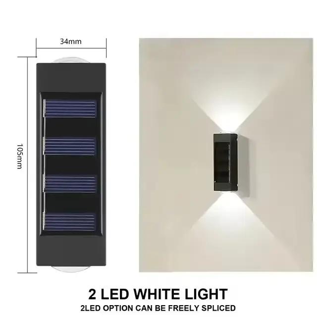 Lampe solaire extérieure murale 10 LED étanche pour jardin, terrasse, rue, lampe décorative d'ambian