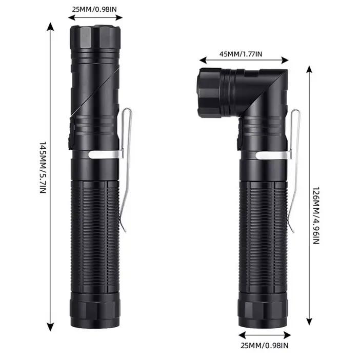 12W SST40 LED lampe de poche tactique 90 degrés rotatif USB Rechargeable torche magnétique chasse Ca