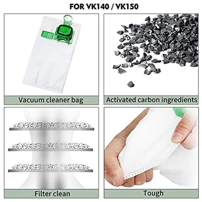 Kit de sac d'aspirateur Kobold, compatible avec Vorwerk, VK140, VK150