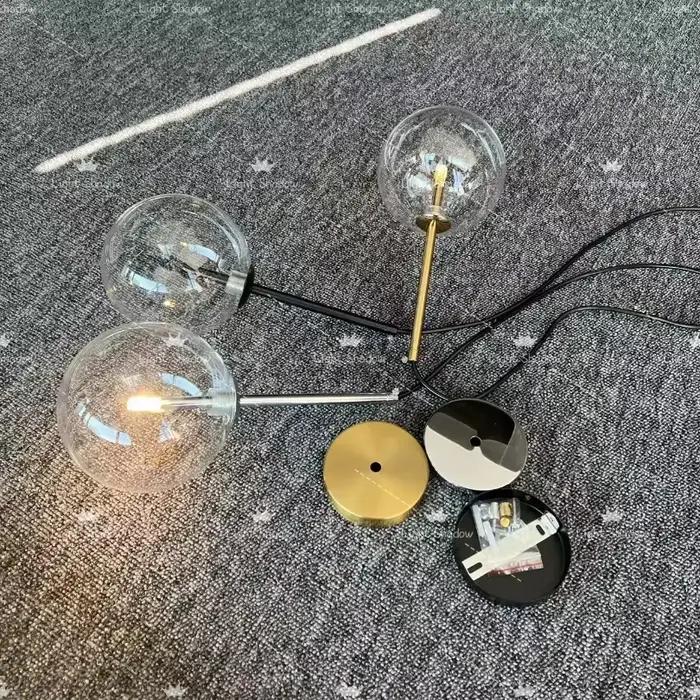 Boule de verre à bulles pendentif éclairage pour chambre chevet cuisine salle à manger salle de bain