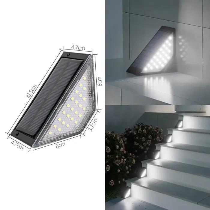 Lampes solaires d'extérieur pour escaliers, 12lm, gradation automatique, lampe de marche, allée, por