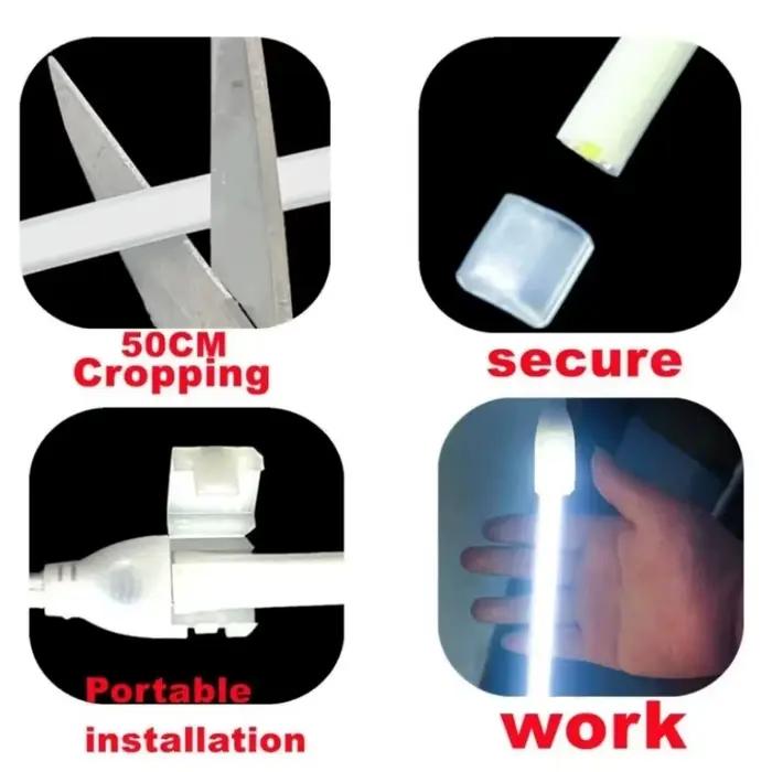 Bande lumineuse LED COB 288 diodes/M 220V prise ue RA90 blanc chaud 3000K 4500K 6500K bande LED Flex