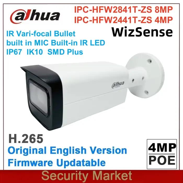 Original anglais Dahua 4MP IPC-HFW2441T-ZS et 8Mp IPC-HFW2841T-ZS POE Lite IR caméra réseau à focale