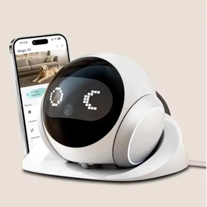 Caméra robot pour animaux de compagnie | Appareil mobile d'intérieur avec recharge automatique, au
