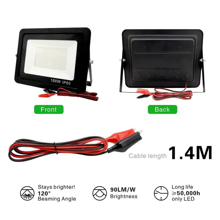 20W 30W 50W 100W DC12V Led projecteur extérieur projecteur IP66 étanche réflecteur de lumière Portab