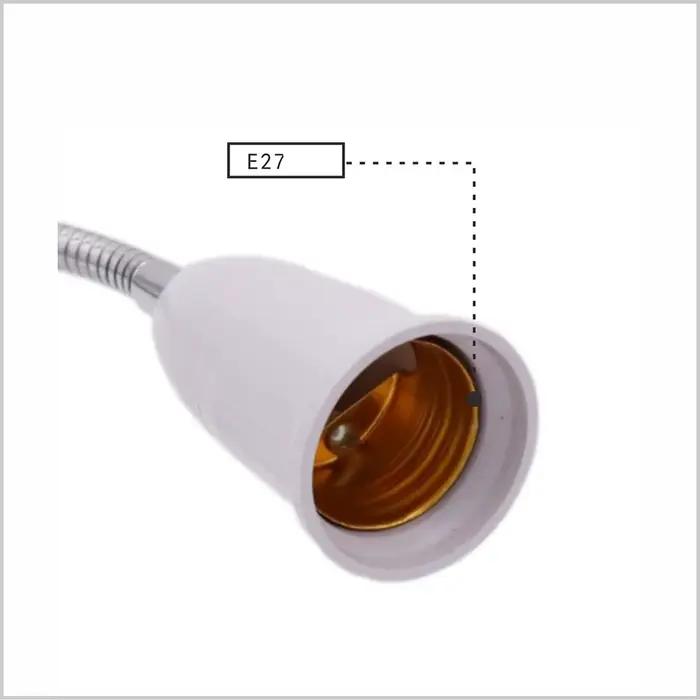 360 ℃ Coude E14 à E27 support de lampe allongé ampoule LED Base lampe douille 195mm 295mm 395m 495
