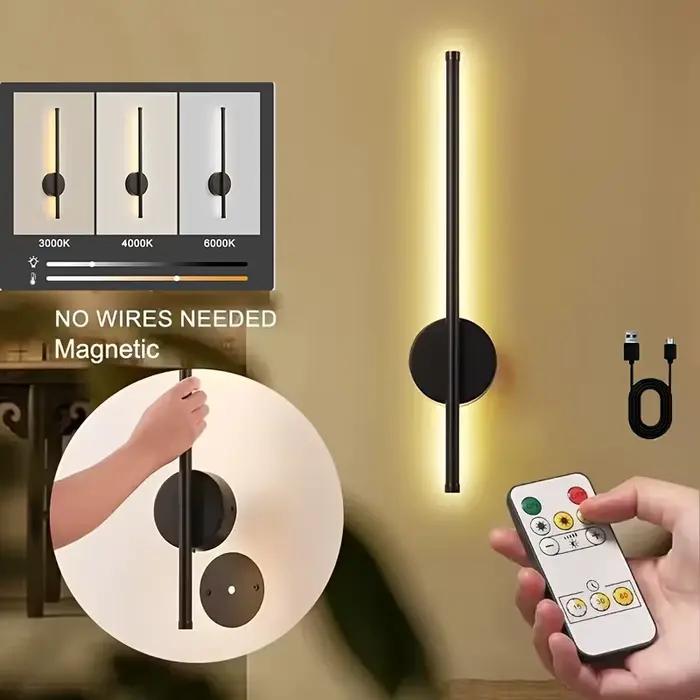 Applique murale à piles, lumière LED sans fil 5V avec télécommande, lampes murales rechargeables par