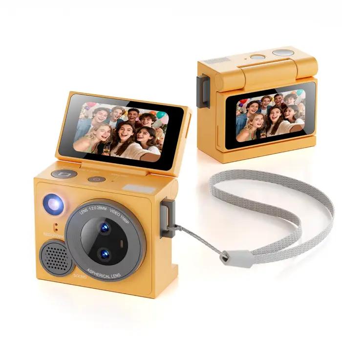 Caméra miniature rotative ABMF avec écran tactile, mise au point automatique, 1080P HD, petit appare
