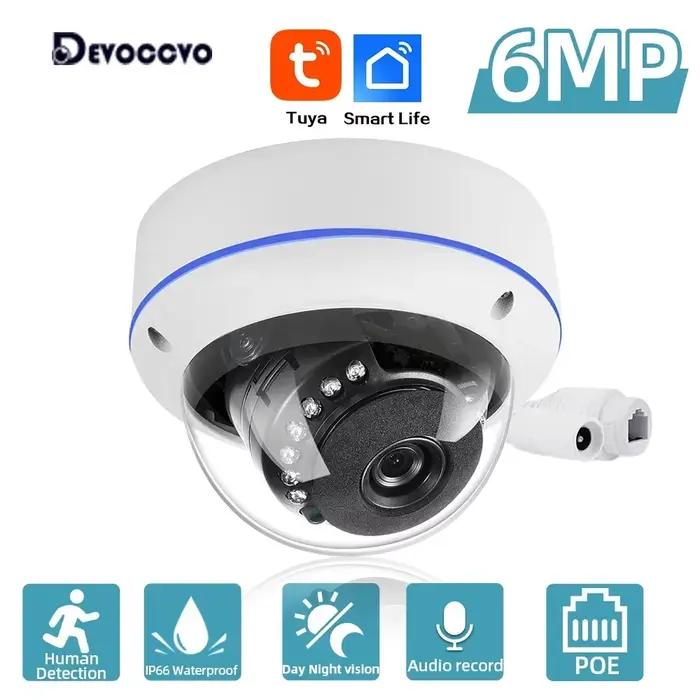 Tuya 5MP POE dôme caméra IP de sécurité avec Audio extérieur maison vie intelligente CCTV Surveillan
