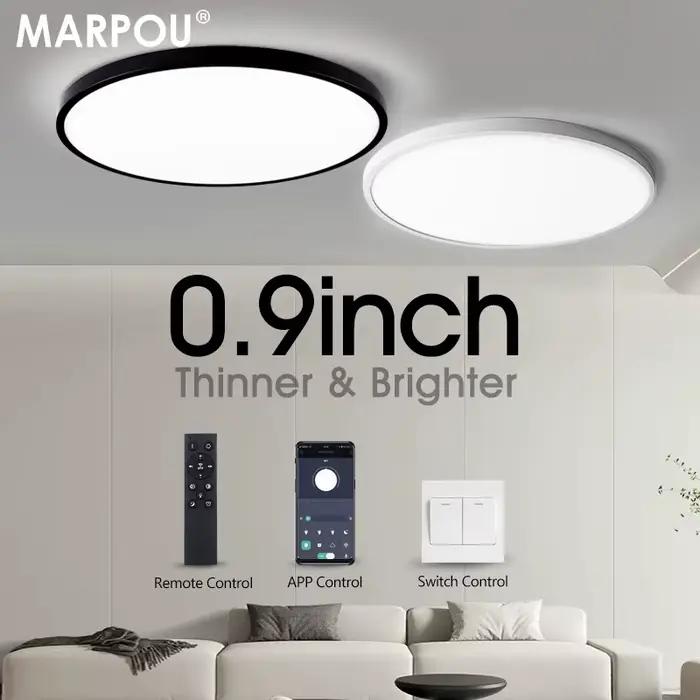 MARPOU 2 cm Ultra-mince LED plafonnier 24 W 28 W 38 W 48 W blanc chaud blanc froid blanc neutre inté