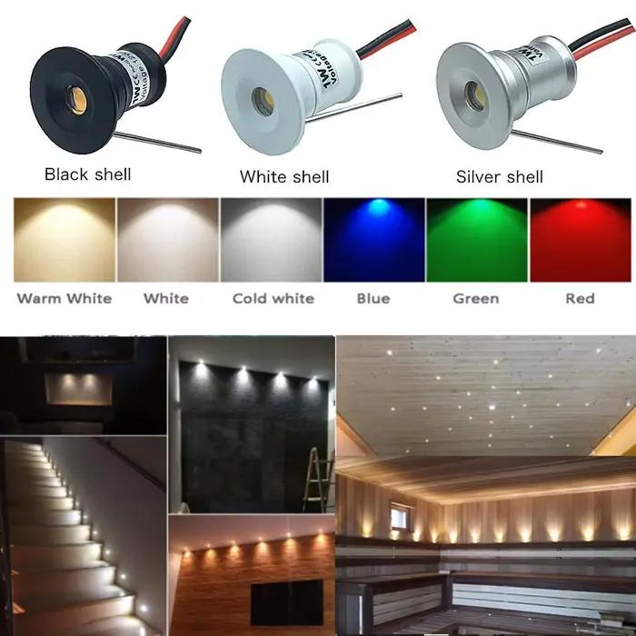 Mini spot LED 1W IP65 12V pour éclairage d'ambiance, idéal pour escaliers, allées, cours, armoires e