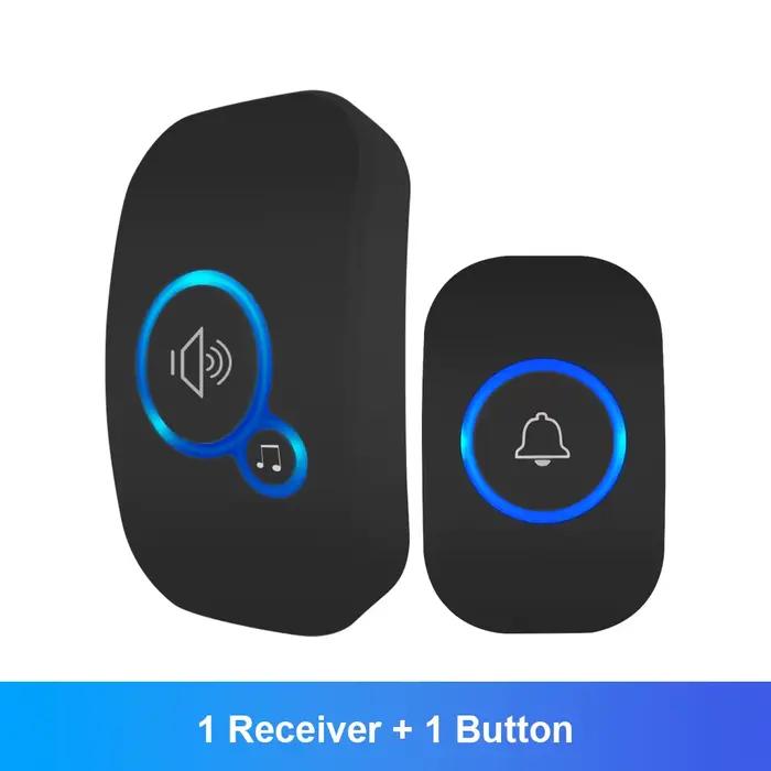 Kit de carillon de porte étanche FullHouse, sonnette sans fil, comprend un émetteur à bouton-poussoi