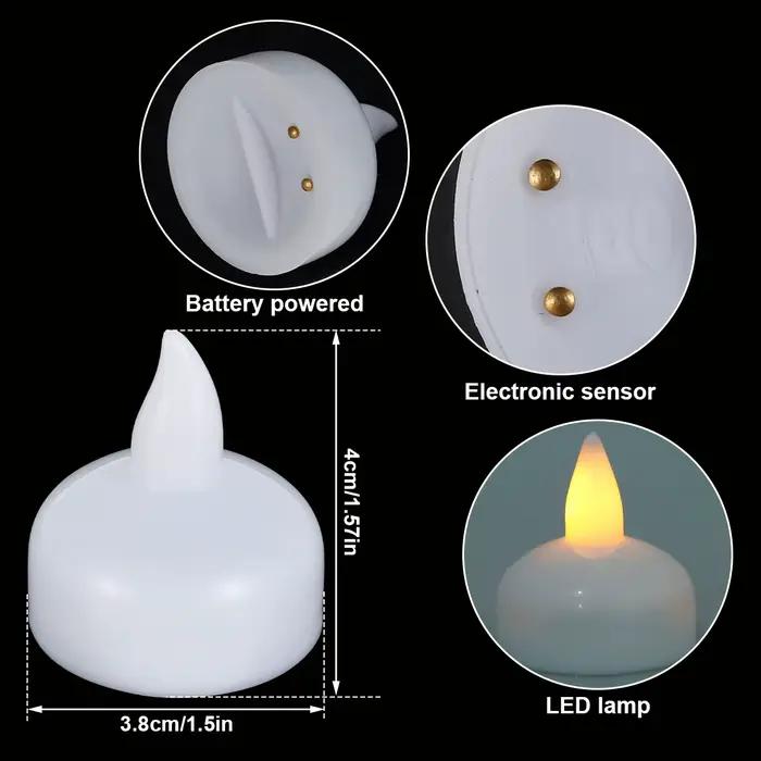 36/12 pièces bougie flottante lampe sans flamme bougie chauffe-plat scintillement électronique LED é