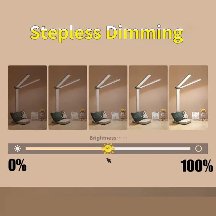 Lampe de bureau LED lampe de Table Rechargeable USB 3 niveaux Dimmable tactile éclairage de bureau P