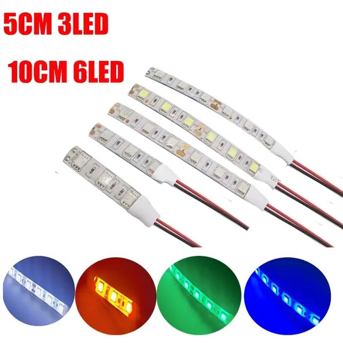 5 pièces DC12V 5050 10 cm 6 LED s 5 cm 3 LED bande lumineuse LED étanche bande flexible bande lumine