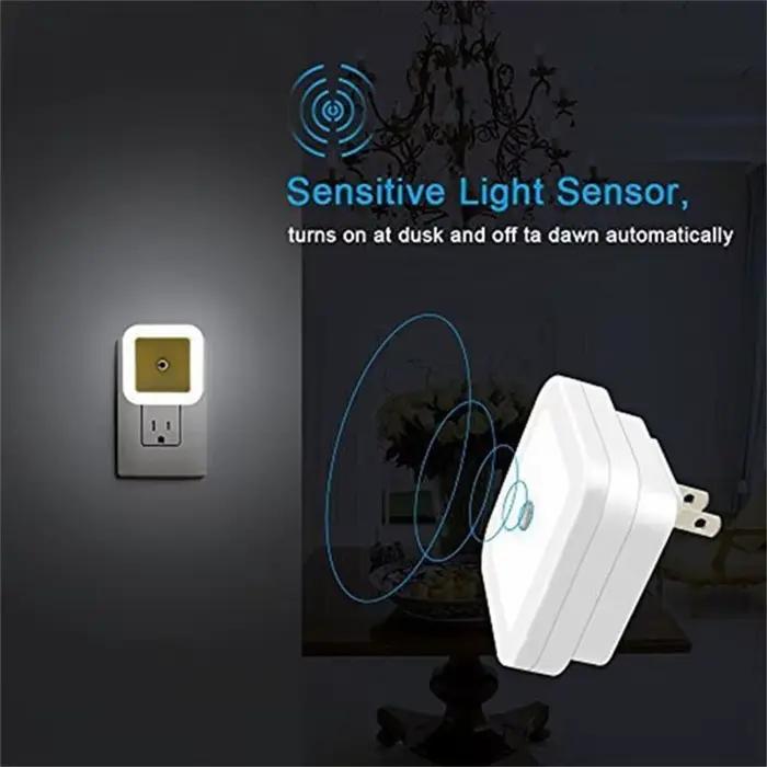 Veilleuse LED sans fil Mini mur mignon Plug-in capteur automatique lampe de chevet pour chambre cham