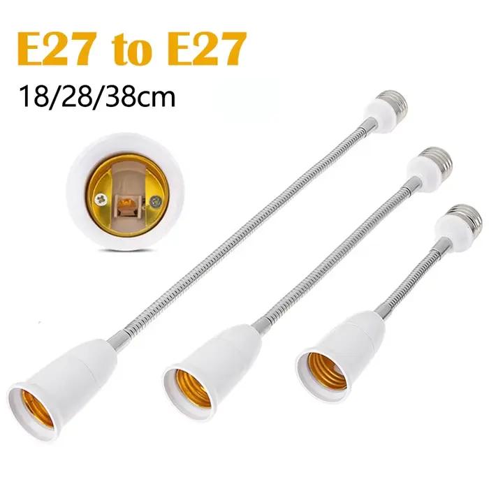Prolongateur flexible de douille d'ampoule de base de lampe LED, convertisseur de support de lumière