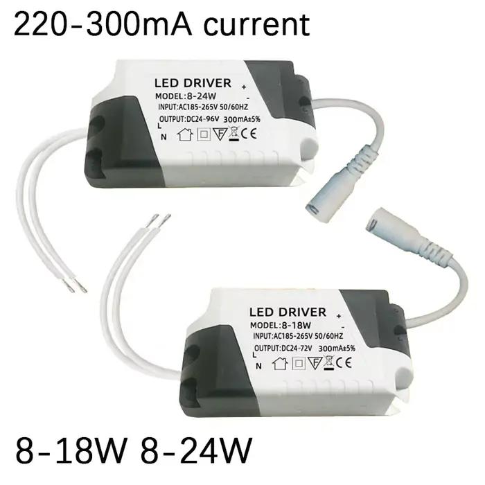 Pilote LED 300mA 8-24W/18W, transformateur d'éclairage, panneau de plafonnier, adaptateur d'alimenta