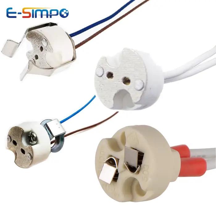 Base bi-pin G4 G6.35 GY6.35 GX5.3 MR16 GZ4 MR11 GU5.3 G5.3 M10 0.75mm, douille Led à incandescence h