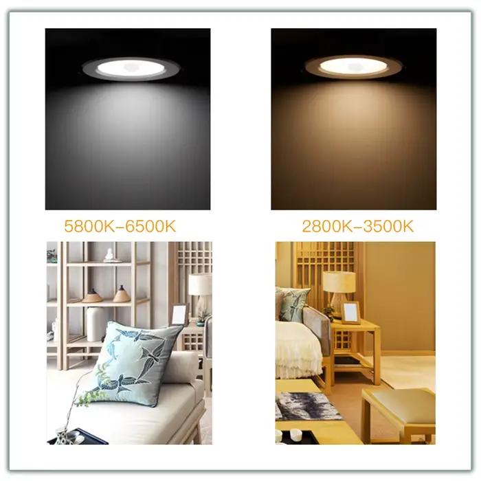 LED Downlights PIR capteur de mouvement vers le bas lumière 5W 10W 15W 20W encastré plafonnier blanc