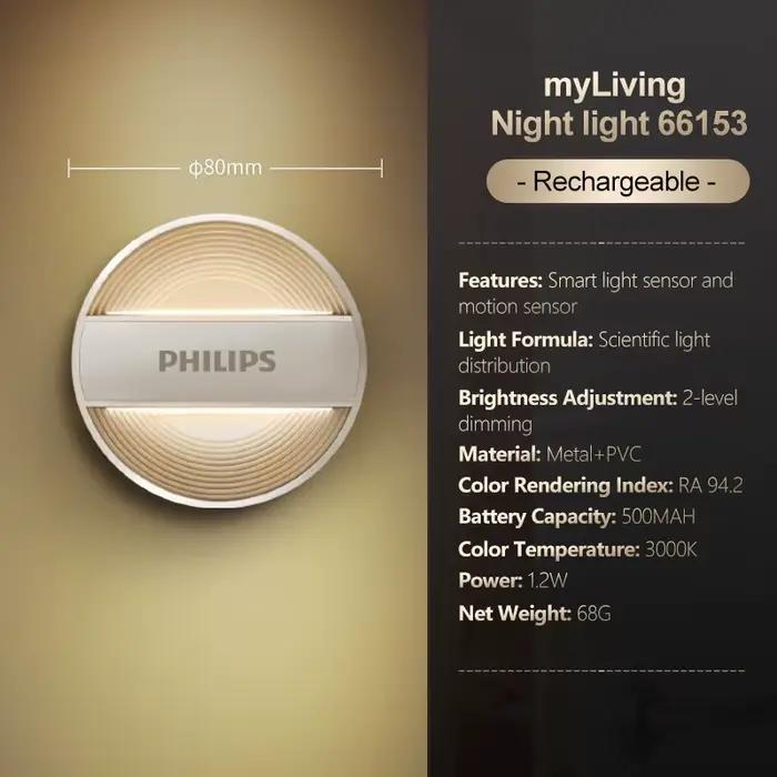 Philips MyLiving veilleuse 66153 DIANAII lumière intelligente capteur de mouvement batterie Recharge