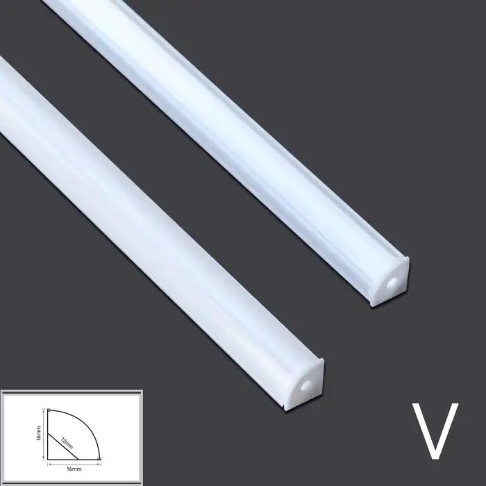 1-28 pcs/Lot perfil aluminium led coin profil en aluminium support de canal pour bande lumineuse LED