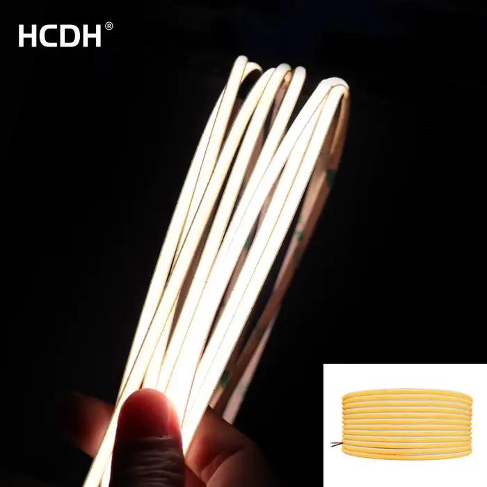 Bande lumineuse LED COB Super fine, 4mm, 480 diodes/m, barre lumineuse linéaire Flexible, ruban à Di