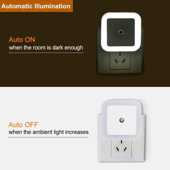 Veilleuse LED sans fil Mini mur mignon Plug-in capteur automatique lampe de chevet pour chambre cham