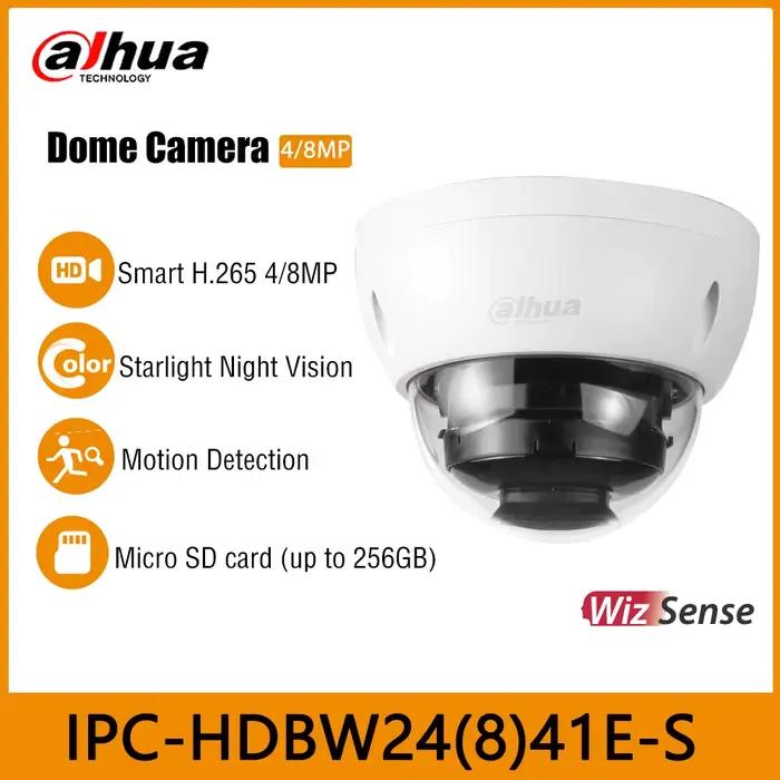 Caméra IP PoE AI Dahua IPC-HDBW2441E-S 4MP IPC-HDBW2841E-S 4K 8MP IR30M Dôme WizSense pour Surveilla