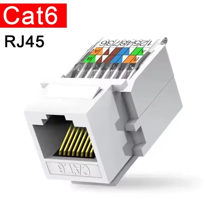 Module réseau CAT6 RJ45 Keystone pour panneau de prise informatique de type 86, interface de câble,