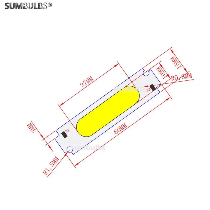 SUMBULBS 60*15mm LED COB bande Source de lumière pour Module Led 8 couleurs COB LED ampoule 12V DC 2