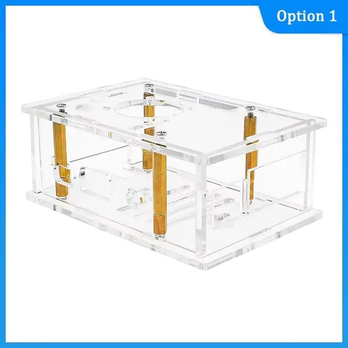 Boîtier en acrylique transparent pour Orange Pi 4 Pro, avec ventilateur de refroidissement et dissip