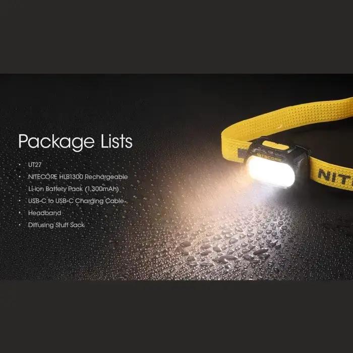 NITECORE UT27 lampe frontale Fusion Elite à double faisceau 800 lumens + projecteur à batterie recha