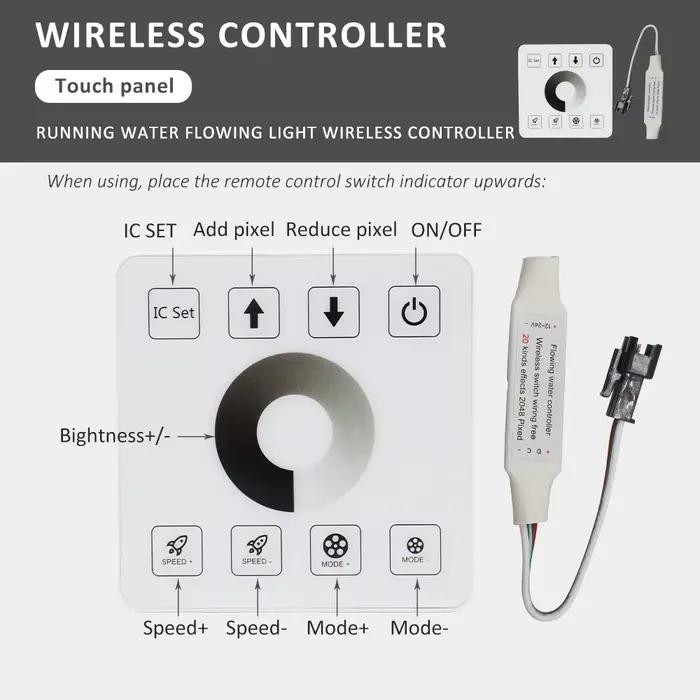 DC5-24V WS2811 panneau de contrôleur de bande lumineuse LED coulant d'eau courante Pixel de Reflux p