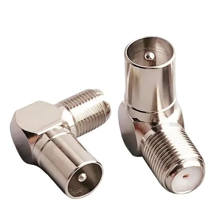 2/3 pièces 90 ° Adaptateur Coaxial femelle à Angle droit de Type F vers IEC mâle, câble TV/Câble/c