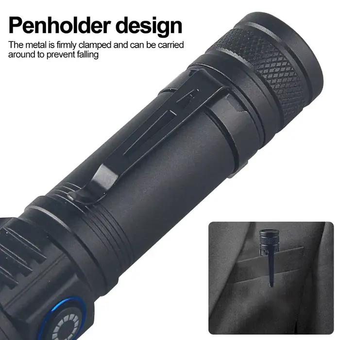 Mini lampe de poche UV 365nm 395NM lumière noire ultraviolette USB Rechargeable violet Linternas tap
