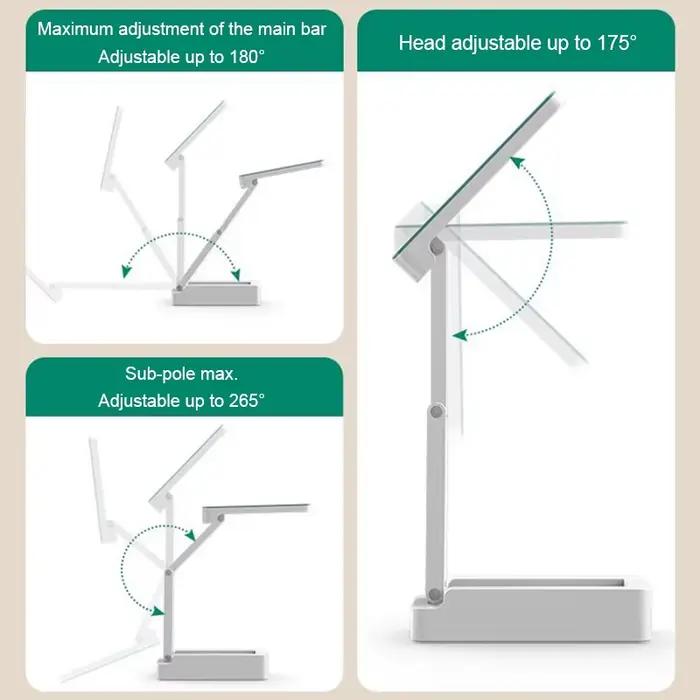 Lampe pliable Portable avec horloge Type de chargement USB lampe de bureau LED pliable économie d'én