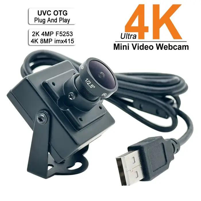Mini webcam USB Ultra 4K 8MP, grand angle 160°/120°, 2K/4MP, UVC OTG, 30fps, caméra de sécurité CCTV